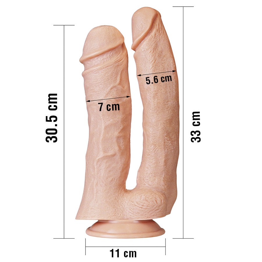 Dildo Realistic 12" Mega Double Flesh