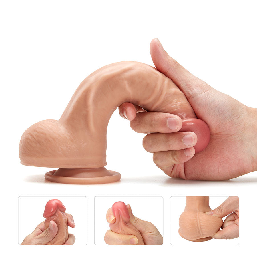 Dildo 8'' Dual Layered Silicone Flesh