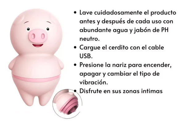 Vibrador Cerdito De Lengua Estimulador De Clítoris Pezones Recargable