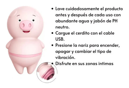 Vibrador Cerdito De Lengua Estimulador De Clítoris Pezones Recargable