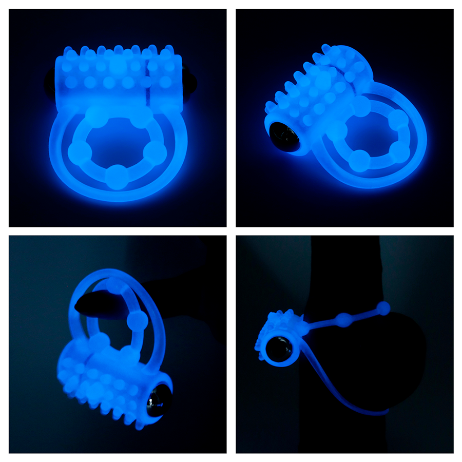 Anillo Vibrador Lumino Play Blue