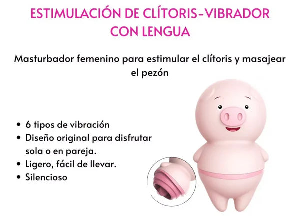 Vibrador Cerdito De Lengua Estimulador De Clítoris Pezones Recargable