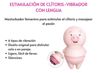 Vibrador Cerdito De Lengua Estimulador De Clítoris Pezones Recargable