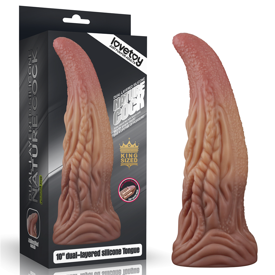 Dildo 10" Dual Layered Tongue