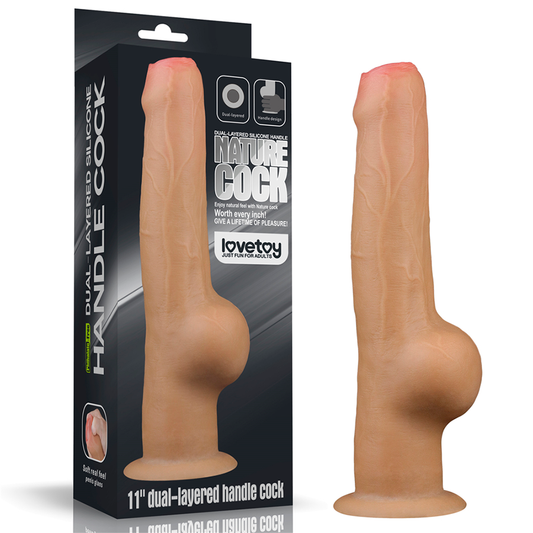 Dildo Realista 11'' Dual Layered Handle Cock