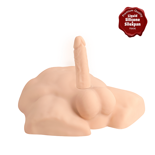 Premium Silicone Realistic Medio Torso de Dildo Intercambiable Caramel