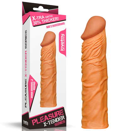 Add 2'' Pleasure X Tender Penis Sleeve Brown