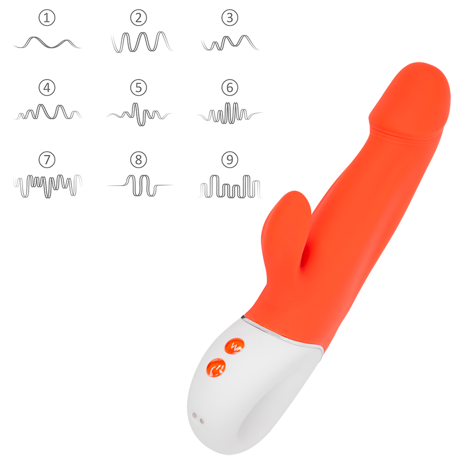 Vibrador Doble Estimulación Wave Naranja