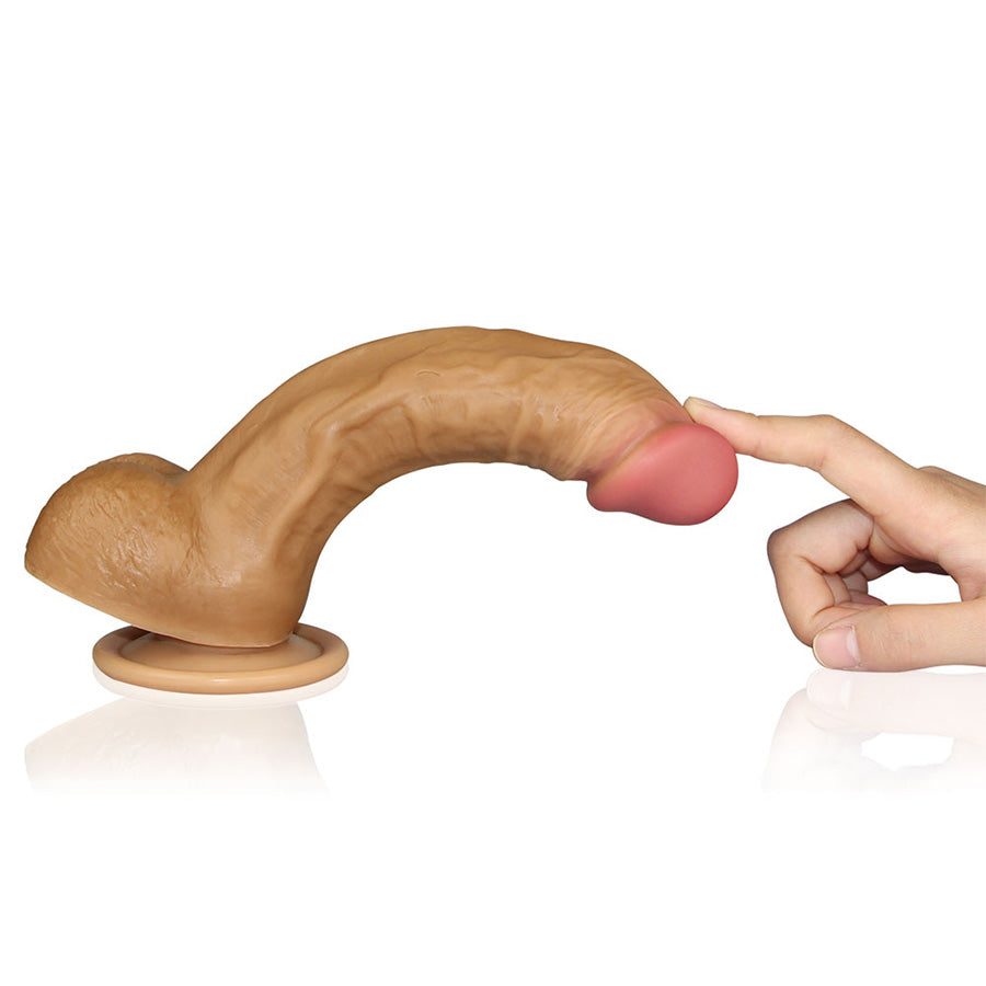 Dildo 8'' Dual Layered Silicone Flesh