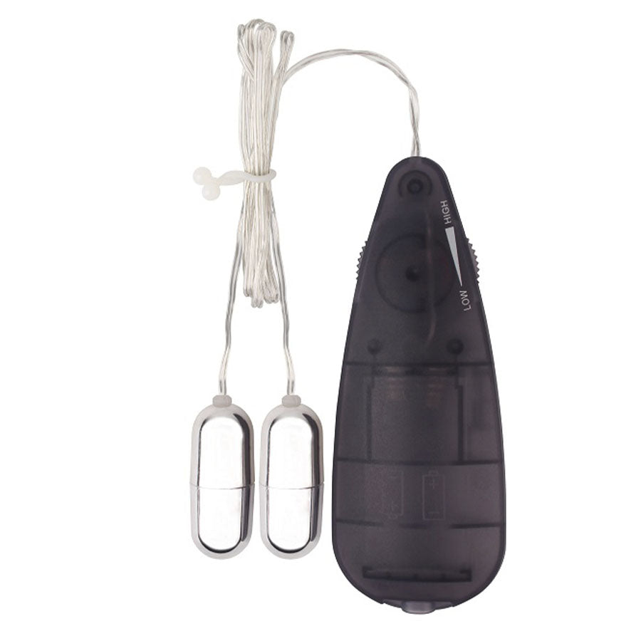 Double Play Bullets Vibrator Black / Silver