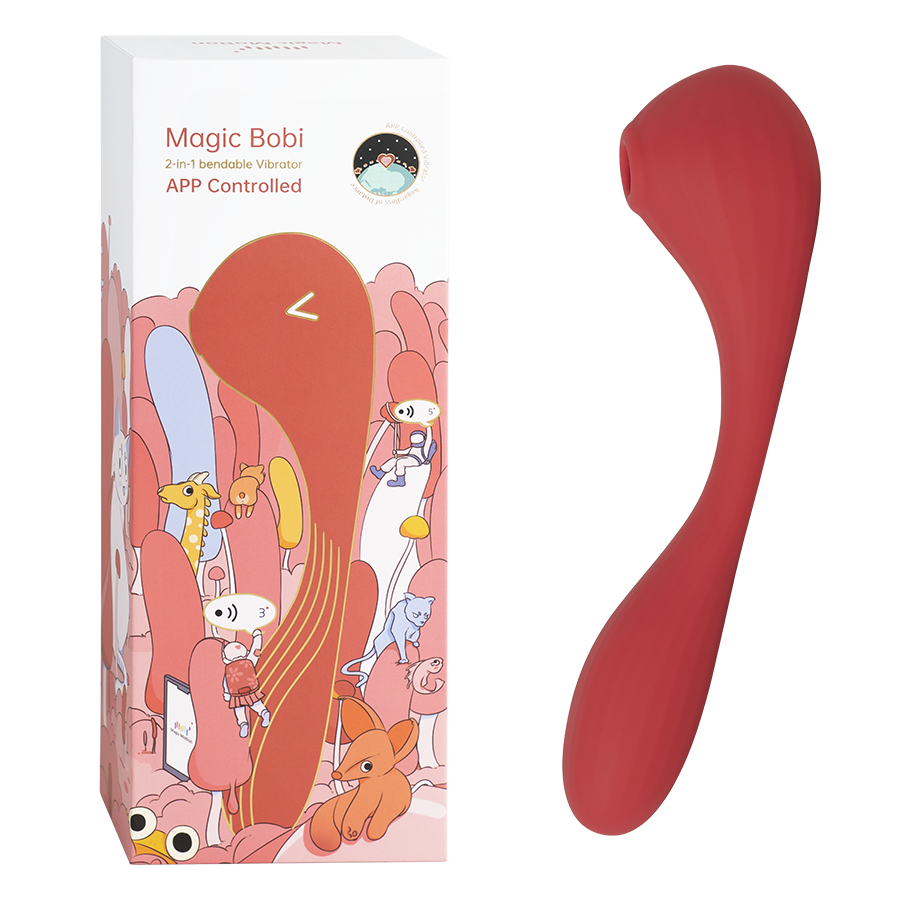 Estimulador Clitorial por Ondas y Vibrador Punto G con APP Magic Bobi Red