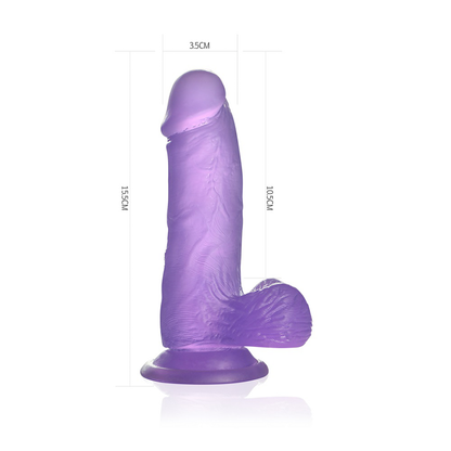 Dildo Small 6" Jelly Studs Crystal Purple