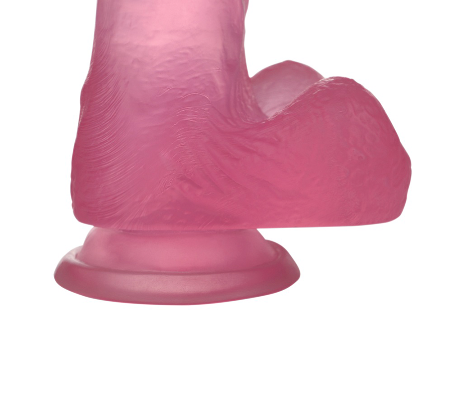 Dildo Small 6" Jelly Studs Crystal Pink